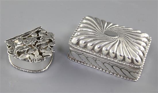 A Victorian silver rectangular trinket box, by Horton & Allday, 4.4oz/138 grams.